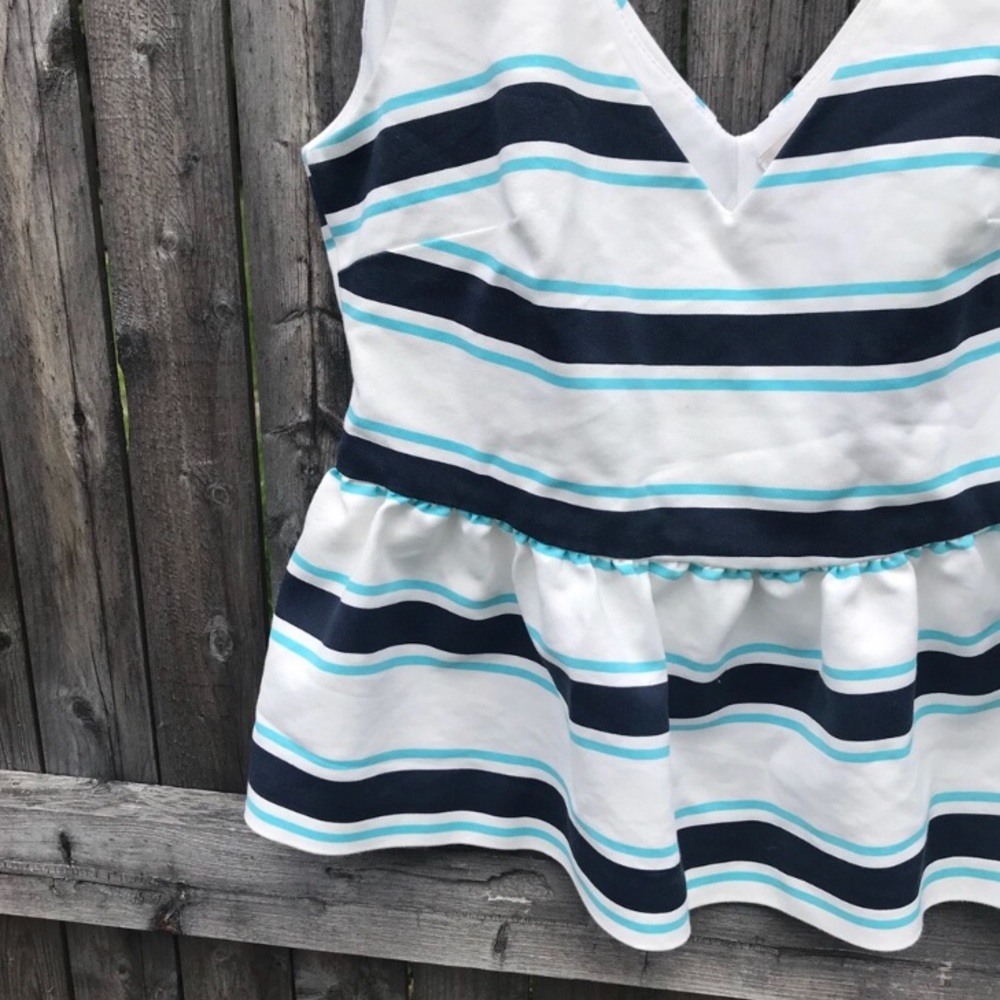 ZARA STRIPED PEPLUM TANK